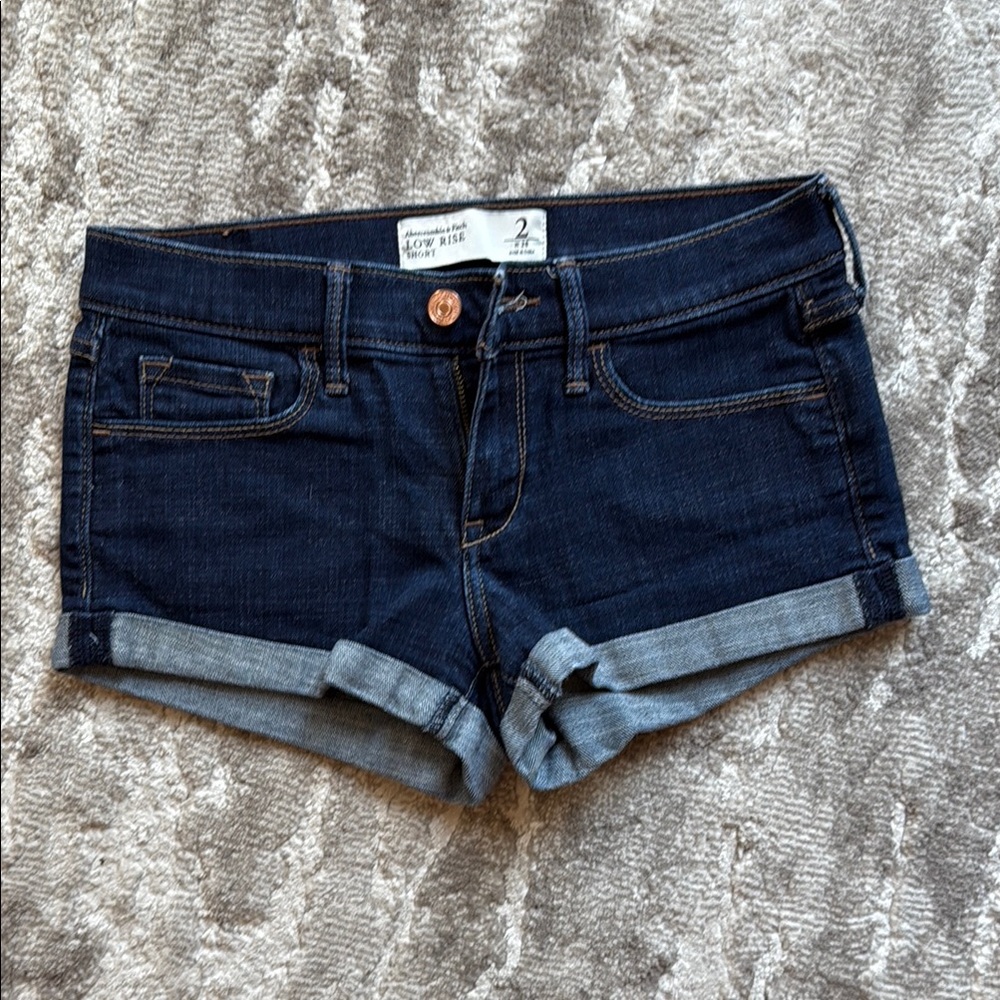 Abercrombie & Fitch Dark Blue Jean Shorts